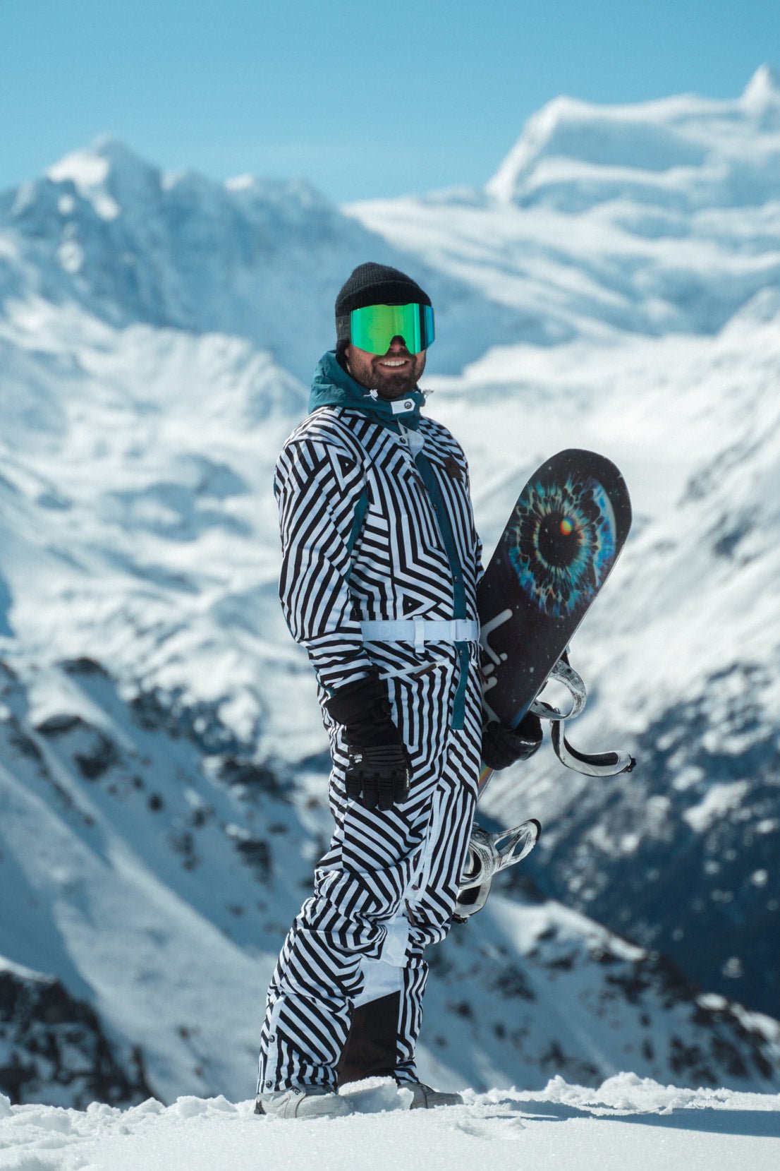 Combinaison de ski Fall Line noir et blanc pour homme