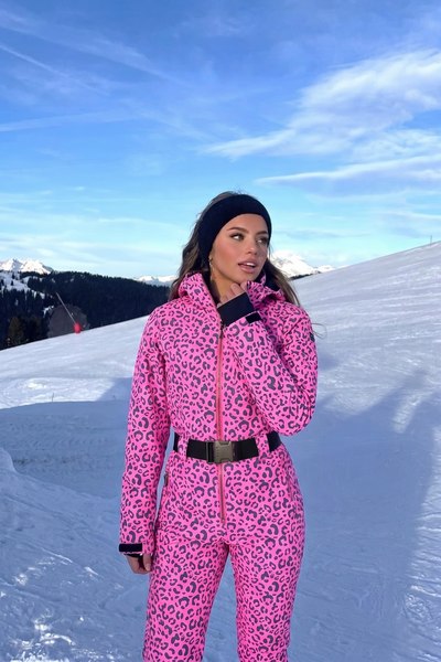 Rosé Leopard Ski Suit