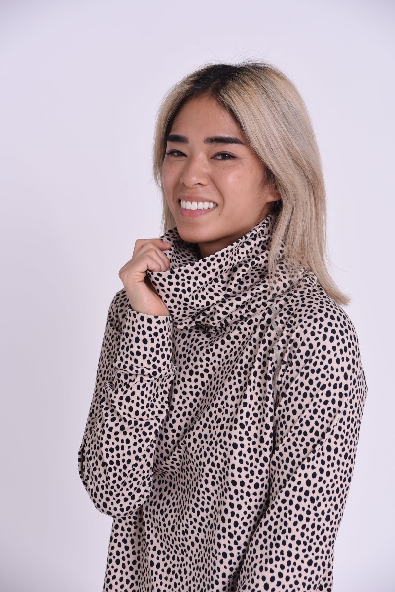 High Neck Baselayer Top Cheetah - Women's - OOSC Clothing
