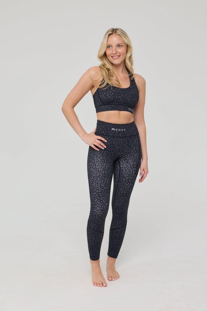 High Support Elite Crossback Sports Bra - Black Leopard - OOSC Clothing