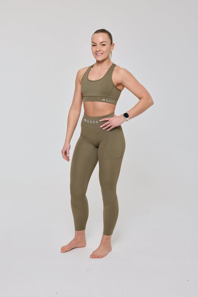 High Support Elite Crossback Sports Bra - Khaki - OOSC Clothing