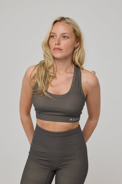 High Support Elite Crossback Sports Bra - Khaki - OOSC Clothing