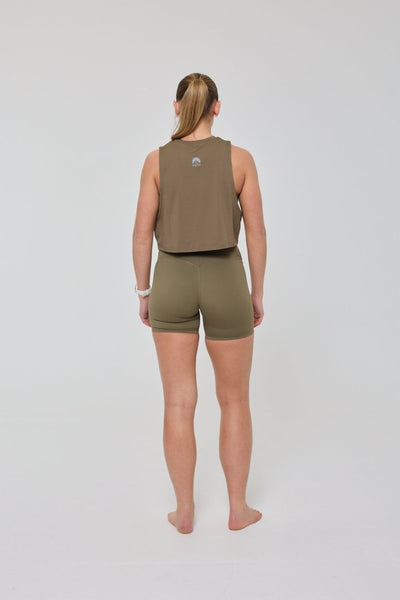 Infinite Cropped Tank Top - Khaki - OOSC Clothing