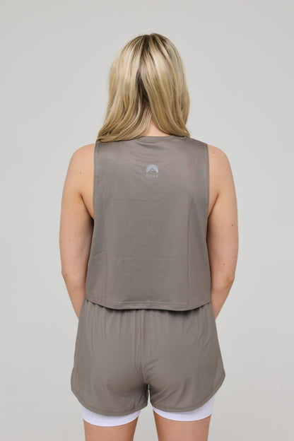 Infinite Cropped Tank Top - Khaki - OOSC Clothing