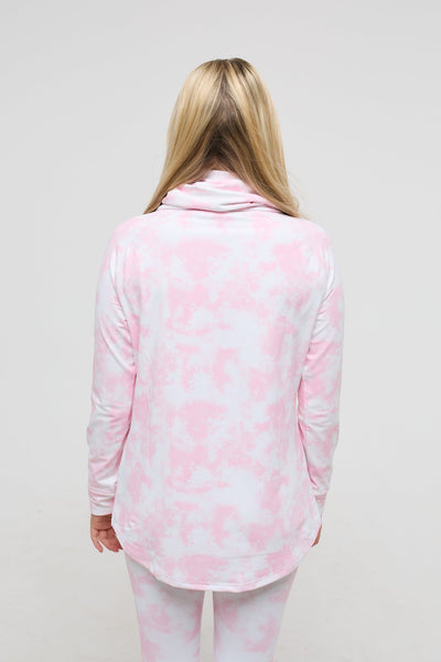 High Neck Baselayer Top - Pink Tie Dye Women's