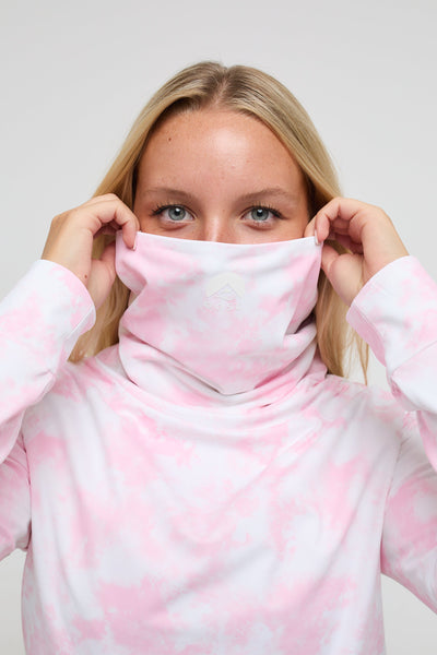 High Neck Baselayer Top - Pink Tie Dye Women's