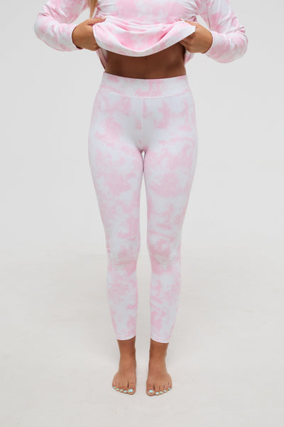 Baselayer Leggings - Pink Tie Dye Women's