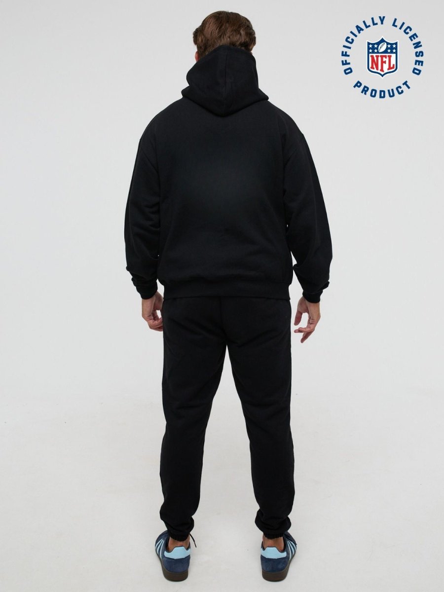 NFL Heavyweight Oversize Shield Hoodie - Black - OOSC Clothing