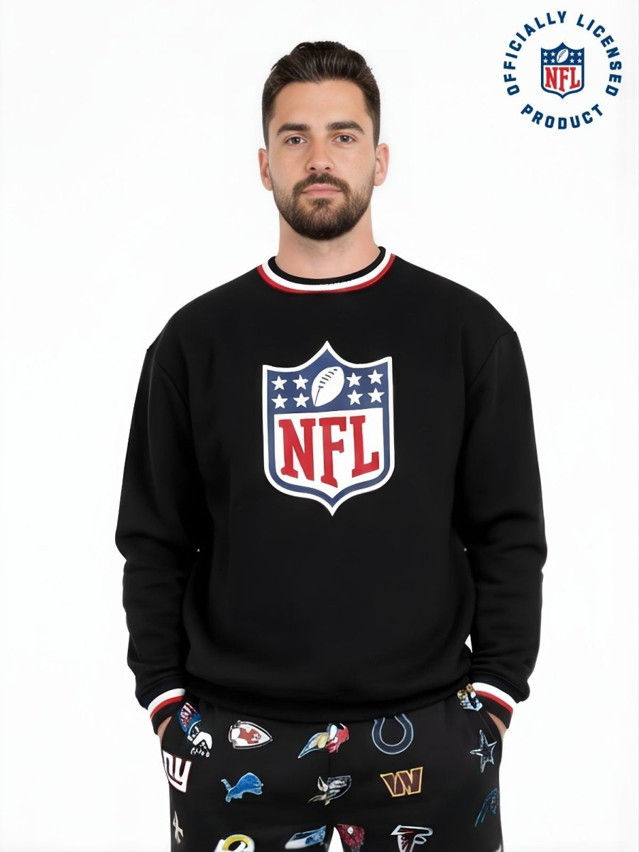 NFL Heavyweight Oversize Shield Sweatshirt - Black - OOSC Clothing
