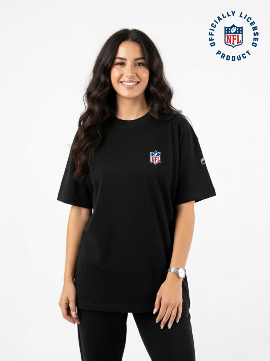 NFL Heavyweight Oversize Shield T-Shirt - Black - OOSC Clothing