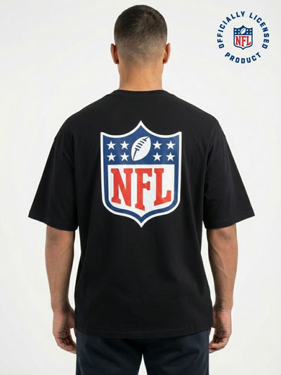 NFL Heavyweight Oversize Shield T-Shirt - Black - OOSC Clothing
