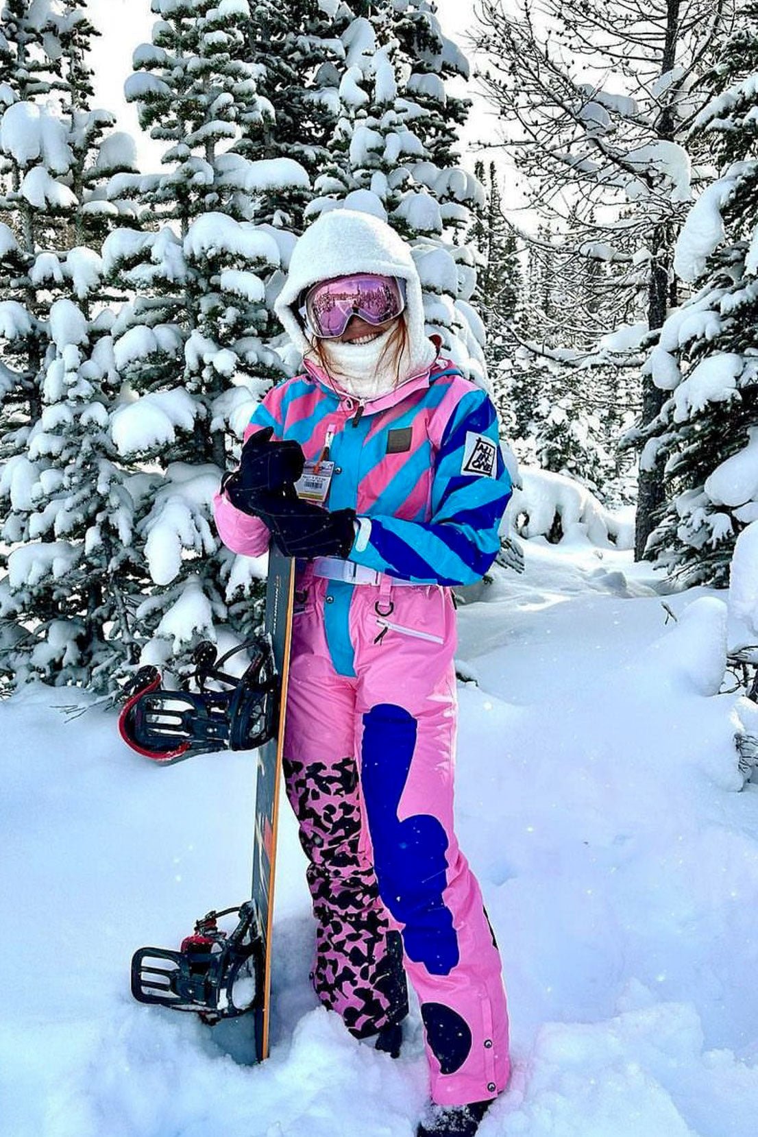 Penfold in Pink Women s Ski Suit Multi Colored Retro OOSC CLOTHING OOSC Clothing EU