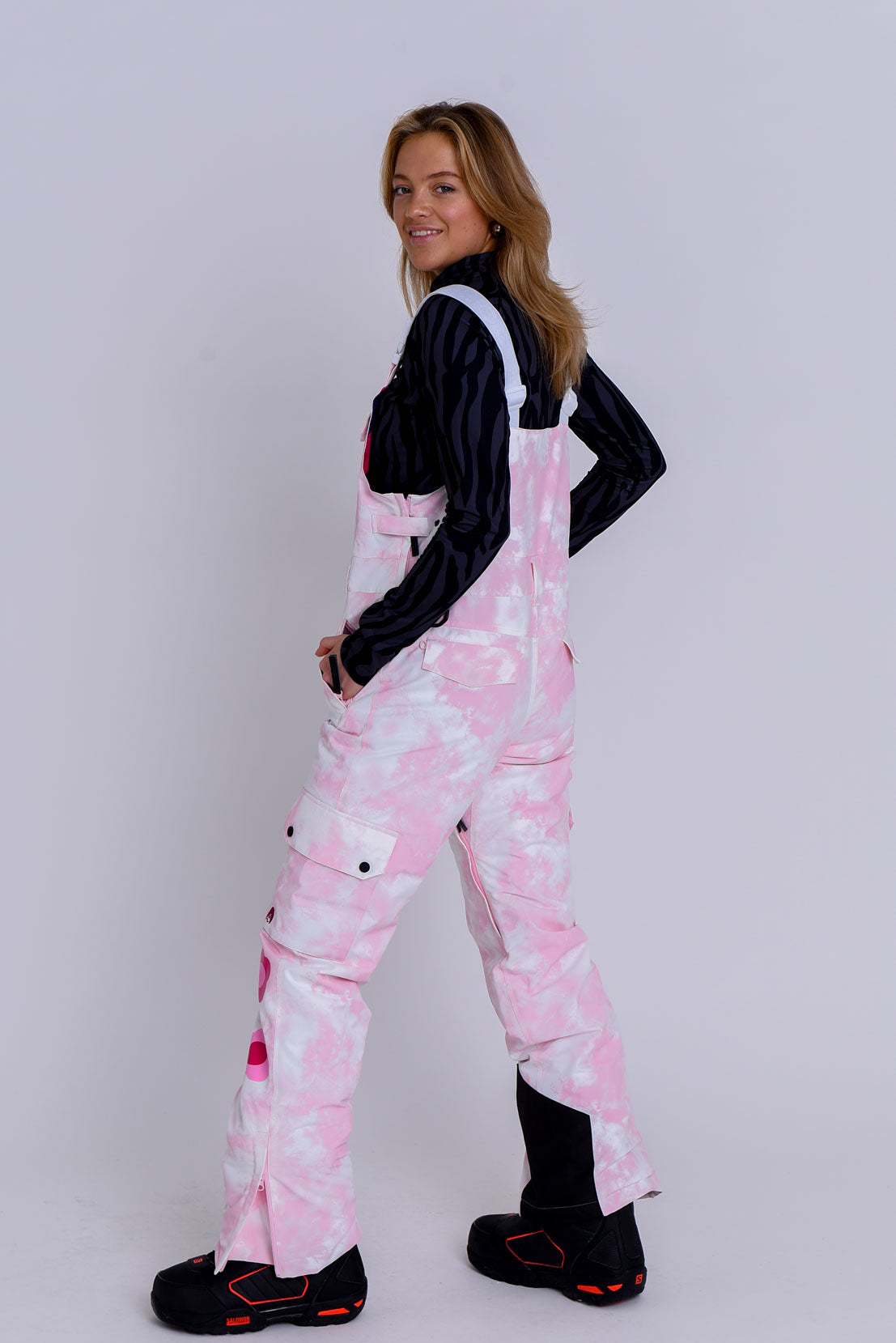 Yeh Girl Ski & Snowboard Bib Pant - Katie Ormerod Pink Tie Dye Signature line