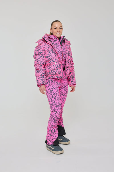 Chic Puffer Jacket - Rosé Leopard
