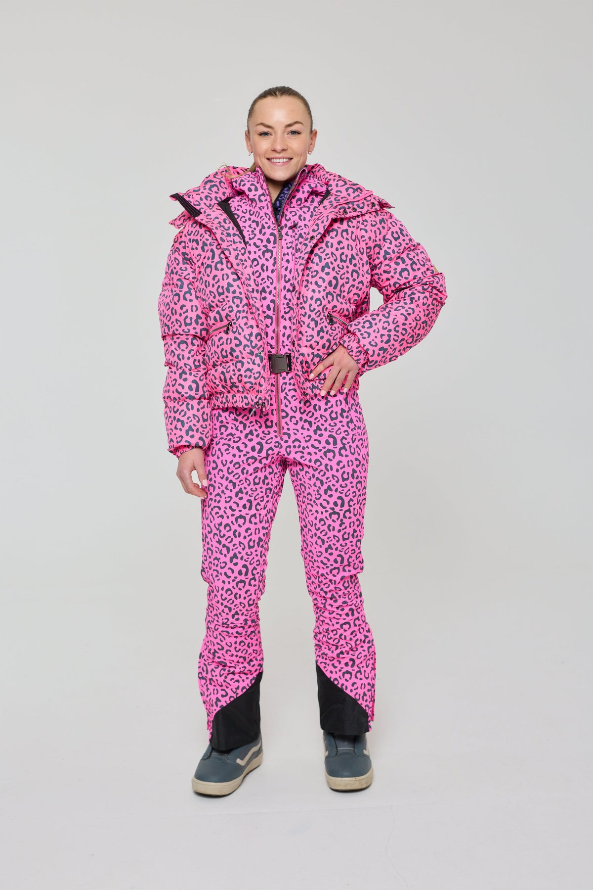 Chic Puffer Jacket - Rosé Leopard