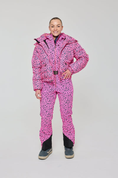 Chic Puffer Jacket - Rosé Leopard