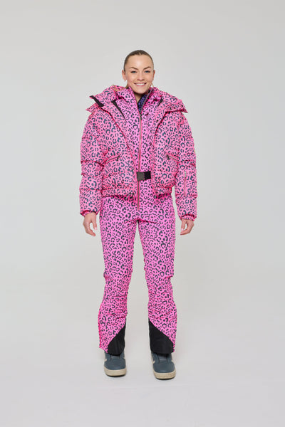 Chic Puffer Jacket - Rosé Leopard