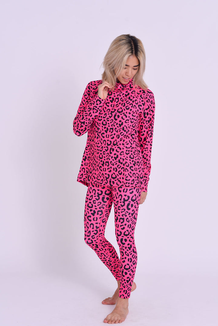 Baselayer Leggings  - Hotel California Pink Leopard Women's