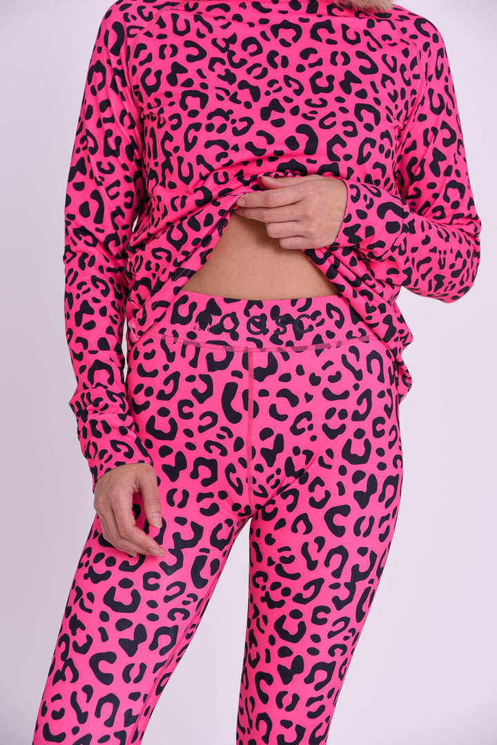 Baselayer Leggings  - Hotel California Pink Leopard Women's