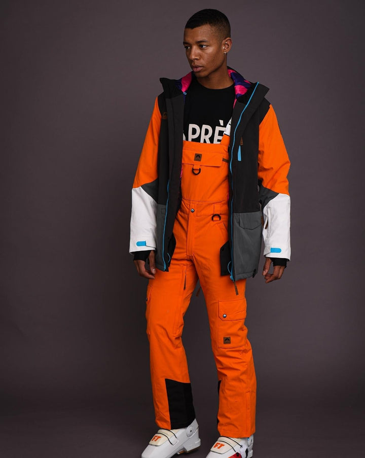 Yeh Man Men's Ski & Snowboard Bib Pant - Orange