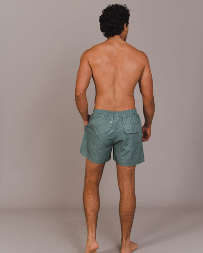 Khaki Cheetah Print Swim Shorts