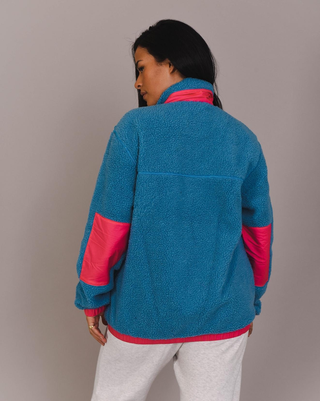 Sherpa-Fleecejacke Blau / Rosa - Damen