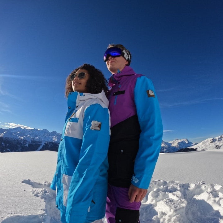 Fresh Pow Veste de Ski Snowboard Homme Violet, Noir, Vert &amp; Bleu