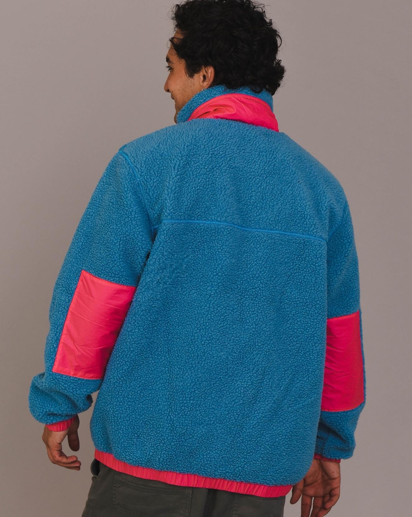 Veste Polaire Sherpa Bleu / Rose - Homme