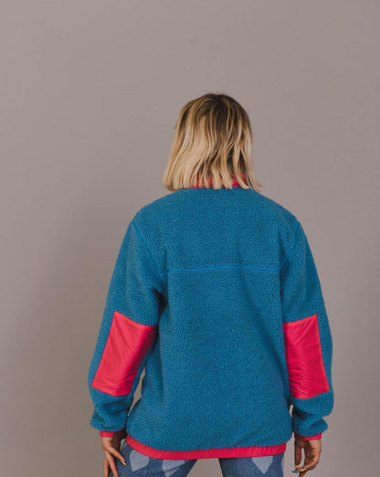 Veste Polaire Sherpa Bleu / Rose - Femme