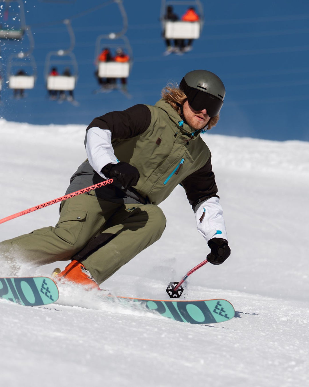 Yeh Man Ski- und Snowboard-Trägerhose für Herren – Khaki