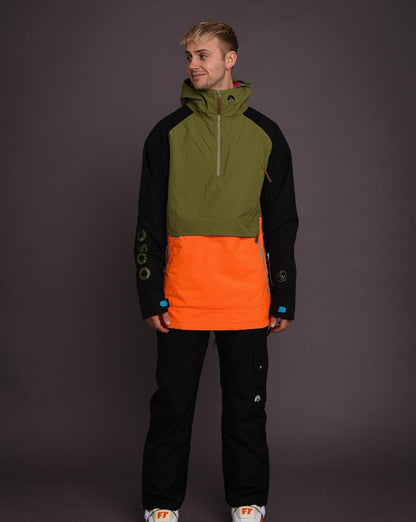 Snow Park Overhead-Jacke – Orange und Khaki