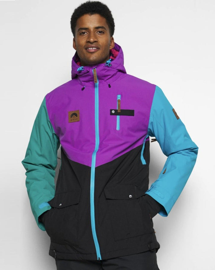 Mens Ski Jacket - Blue, Purple, Black