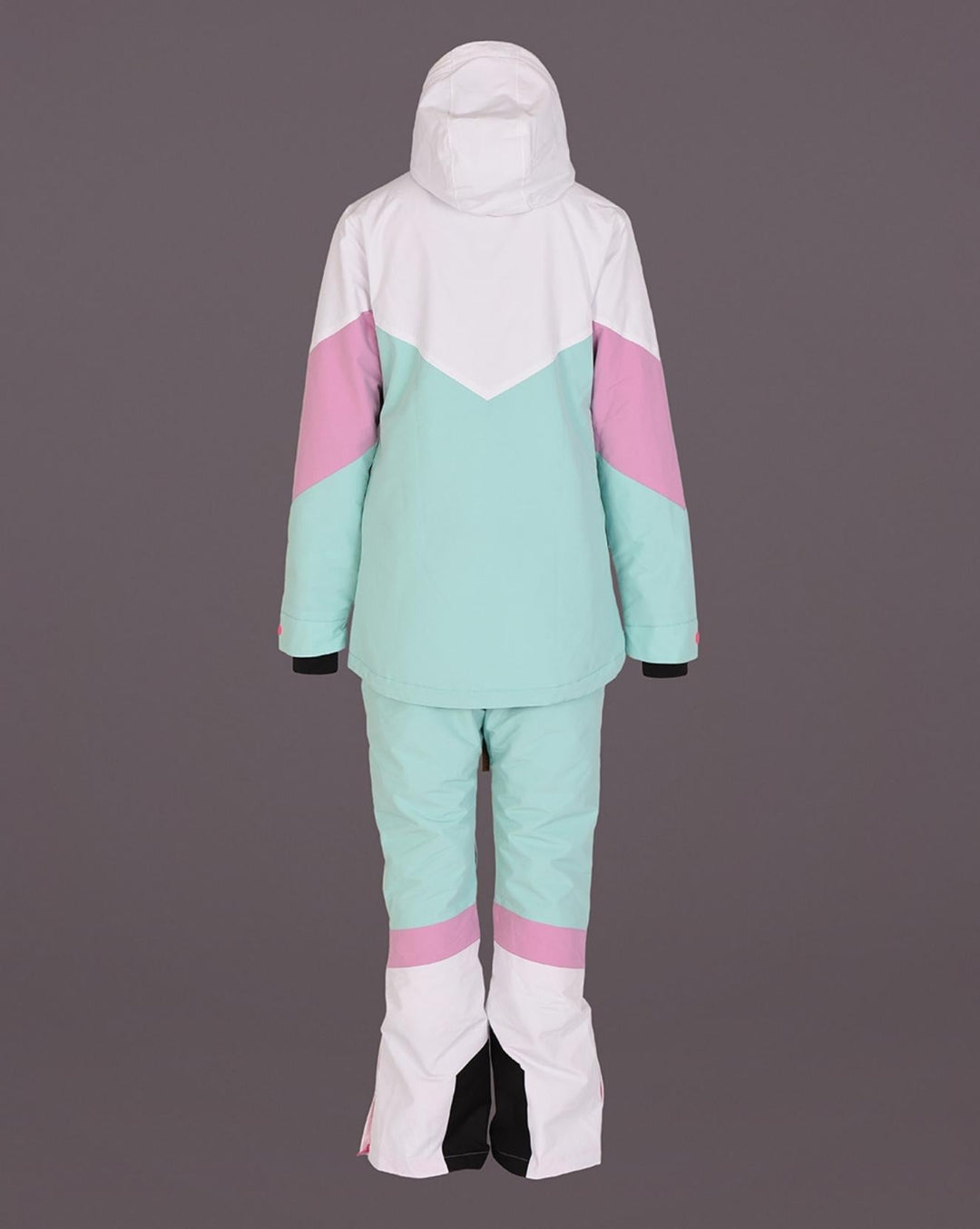 1080 Ski- und Snowboardhose für Damen – Pastellrosa, Weiß und Pastellminze