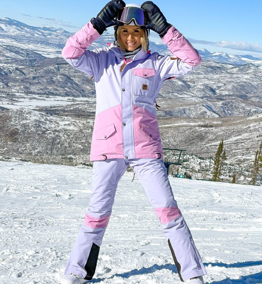Womens Ski Pants - Light Purple (back)
