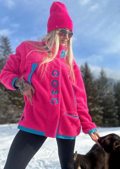 Sherpa Fleece Jacket Pink / Blue - Women's